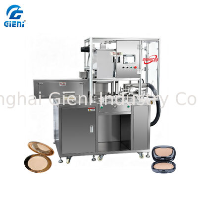 เครื่องอัดแป้งเครื่องสำอางควบคุมด้วยหน้าจอสัมผัส PLC รุ่น C-15 พร้อมแรงกดสูงสุด 15 ตัน และเวลาทำงาน 5-15 วินาที