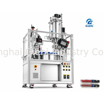 เครื่องบรรจุลิปกลอสขนาดกะทัดรัด 300 BPH พร้อมการโหลดด้วยตนเองสำหรับหลอดลิปกลอสขนาด 5-30 มล.
