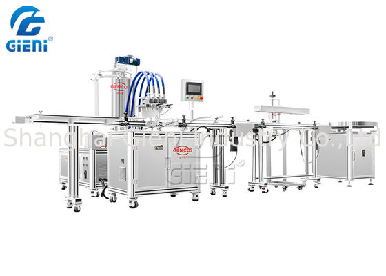 เครื่องบรรจุเครื่องสำอางลิปบาล์มขนาด 50 มล. 3 ชั้นพร้อมหัวฉีด 4 หัว