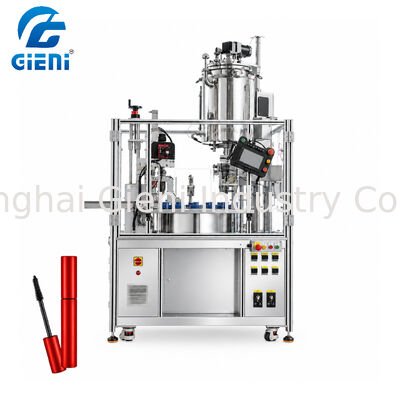 PLC Touch Screen HMI Semi Auto Mascara Filling Machine เครื่องเติมเมสการา AC220V เครื่องเติมเครื่องสําอาง